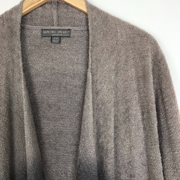 Barefoot Dreams Open Front Cardigan Sweater Gray Ombré Bamboo Chic Lite - Picture 14 of 16